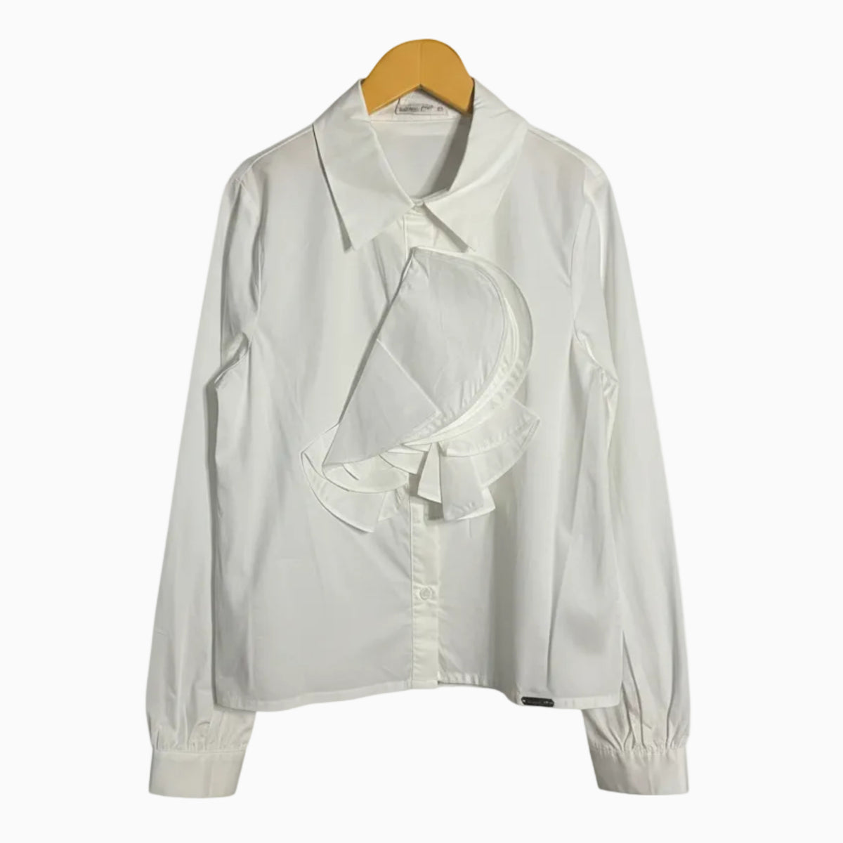 Alice Pi camicia avorio elegante con maxi volant frontale bambina