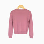 Alice Pi maglia basic in rosa cipria con dettaglio cuore bambina