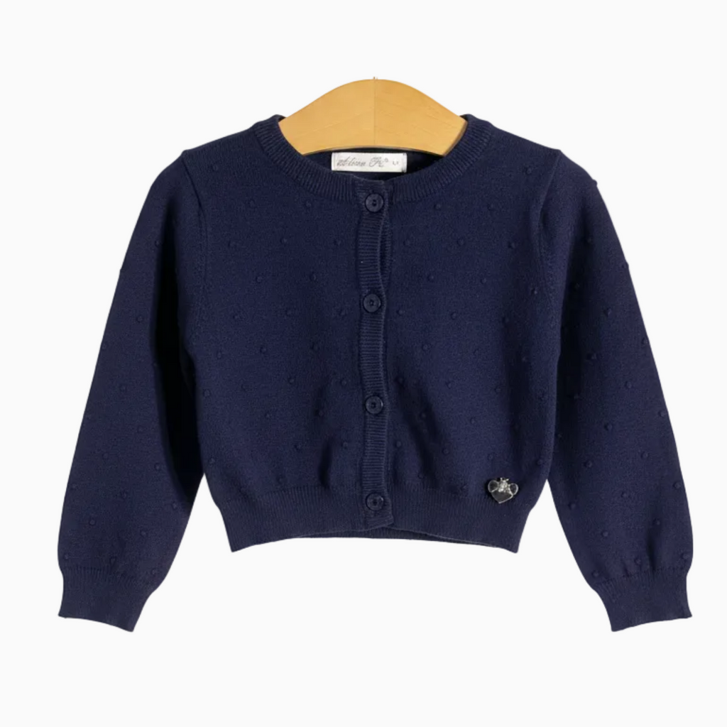 Alice Pi cardigan blu a pois in rilievo neonata