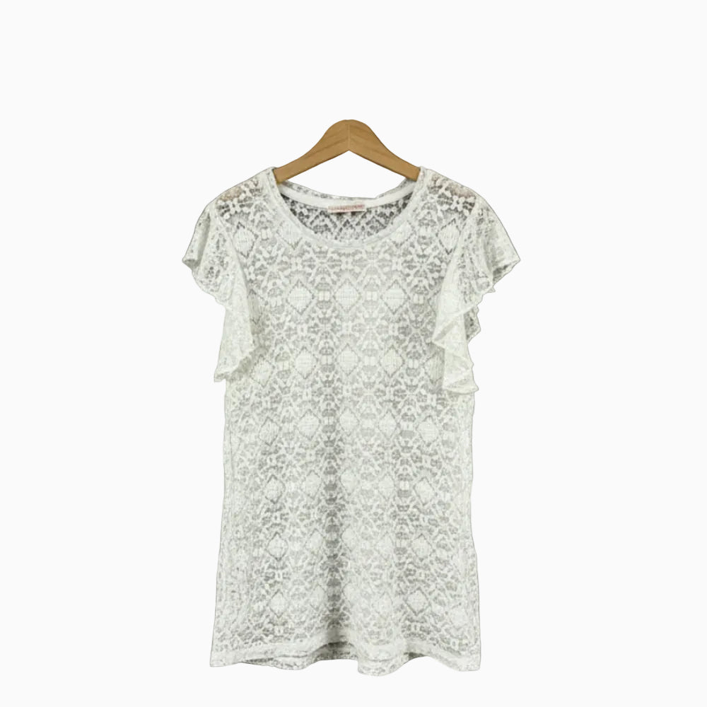 Please maglia manica corta pizzo bambina bianca - Abbigliamento bambini firmato | CDifferent Outlet
