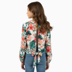 Kocca blusa floreale bambina verde e corallo - Abbigliamento bambini firmato | CDifferent Outlet