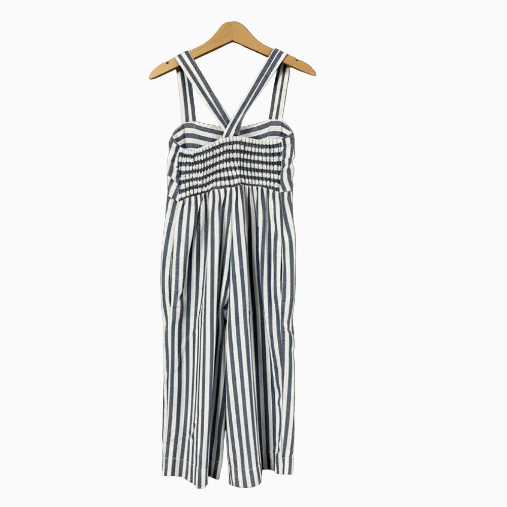 Mayoral tuta intera a righe bianche e blu con nodo bambina - Abbigliamento bambini firmato | CDifferent Outlet