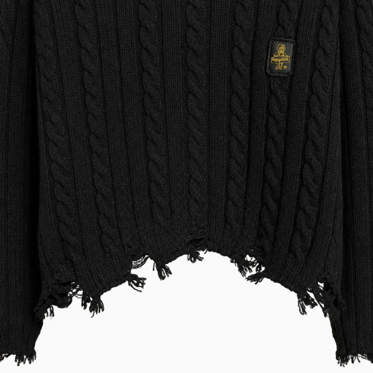 RefrigiWear maglione nero cropped con dettagli strappati bambina | CDifferent Outlet