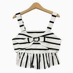 Mayoral top a righe con balza e fiocco bambina - Abbigliamento bambini firmato | CDifferent Outlet