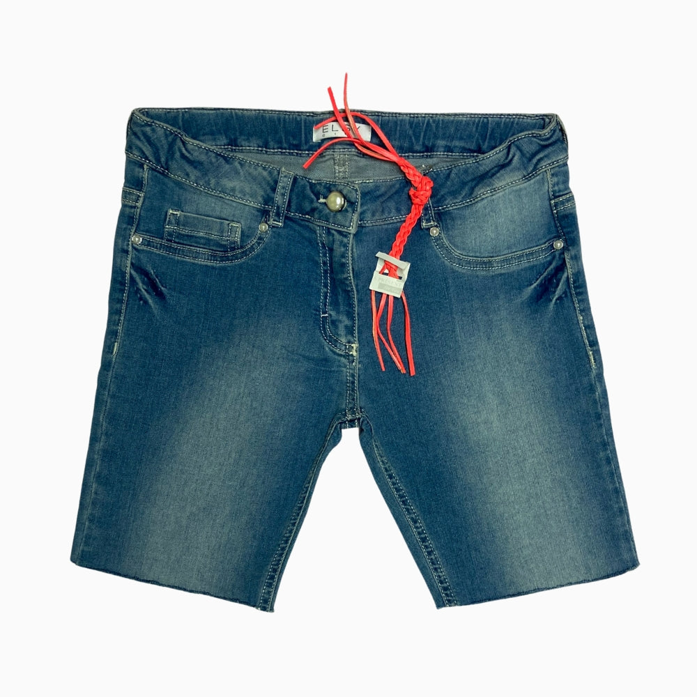Elsy shorts in jeans bambina blu con taglio a vivo