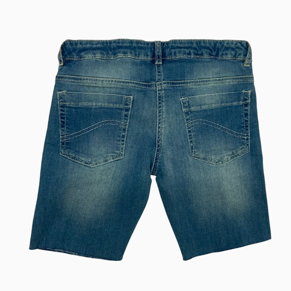 Elsy shorts in jeans bambina blu con taglio a vivo