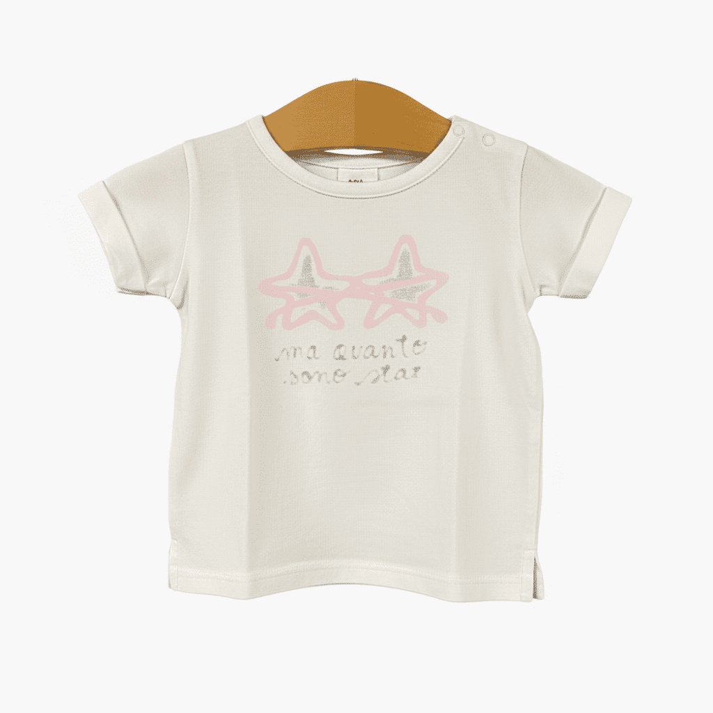 Coccodè t-shirt neonata bianca con stelle - Abbigliamento bambini firmato | CDifferent Outlet