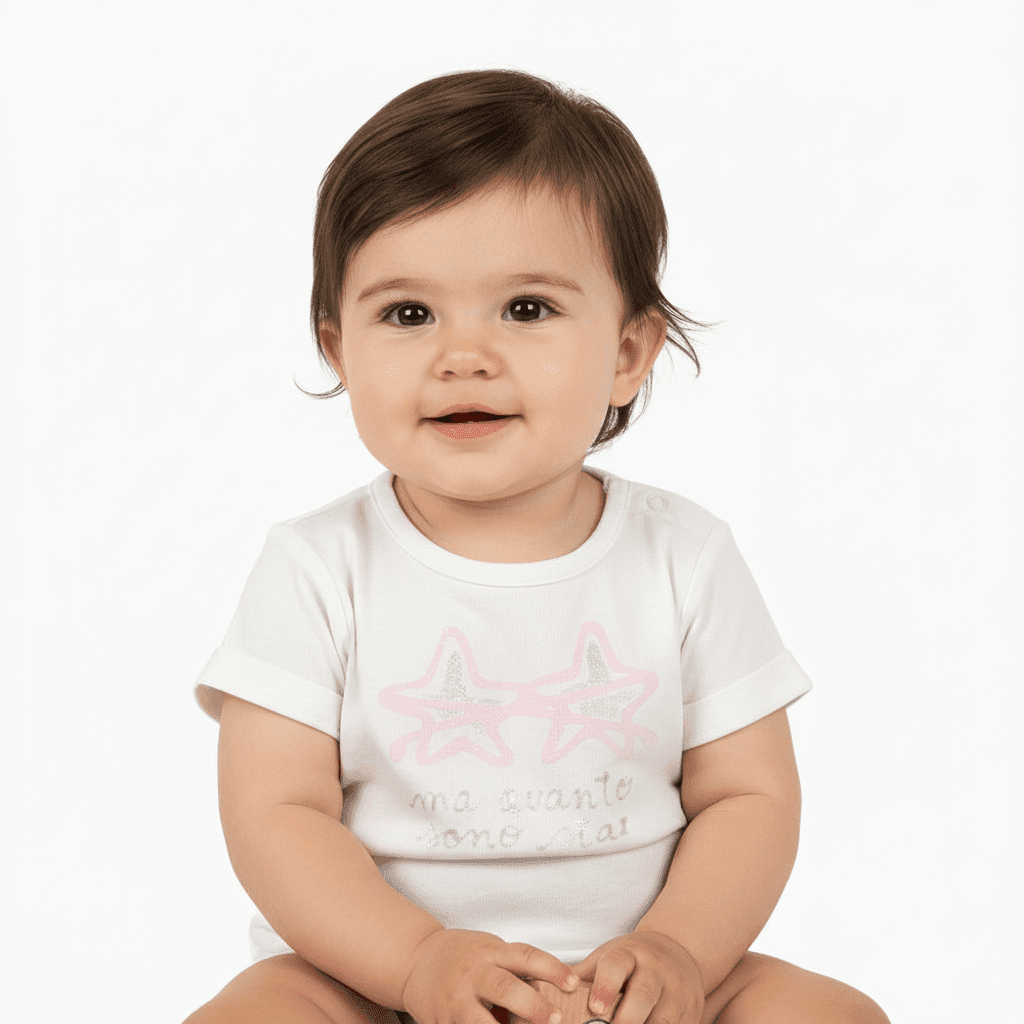 Coccodè t-shirt neonata bianca con stelle - Abbigliamento bambini firmato | CDifferent Outlet