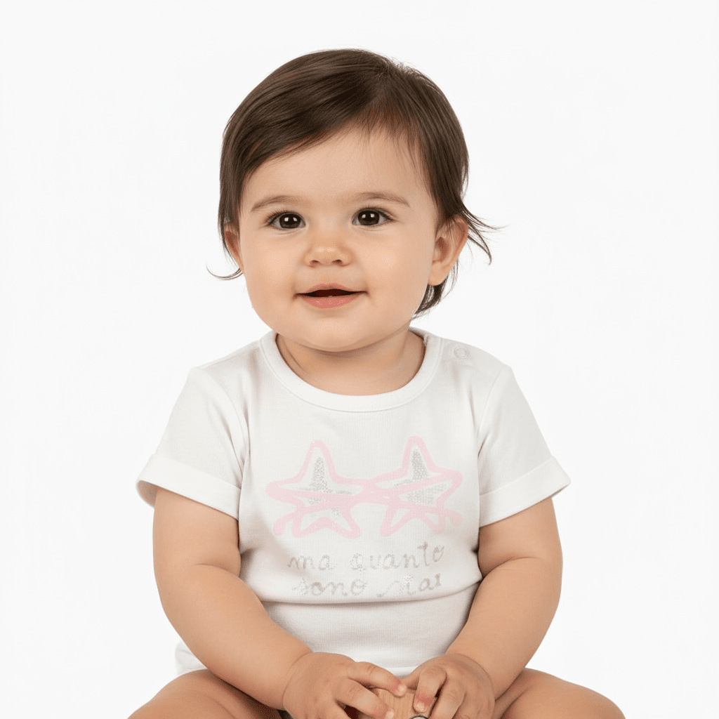Coccodè t-shirt neonata bianca con stelle
