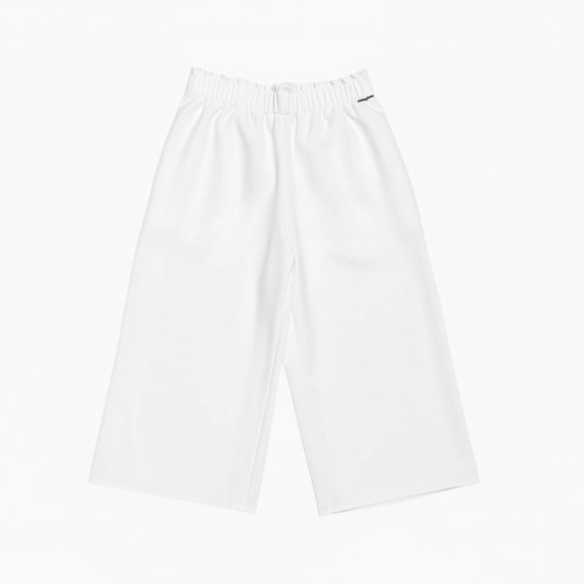 People pantalone cropped bambina bianco con elastico - Abbigliamento bambini firmato | CDifferent Outlet