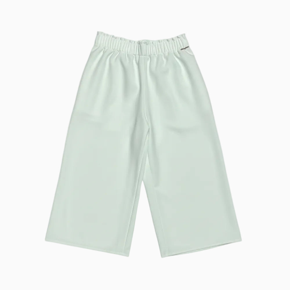 People pantalone cropped bambina bianco con elastico