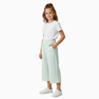 People pantalone cropped bambina bianco con elastico