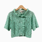 Please blusa bambina in pizzo verde acqua