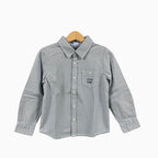Emc camicia bambino trama azzurra - Abbigliamento bambini firmato | CDifferent Outlet