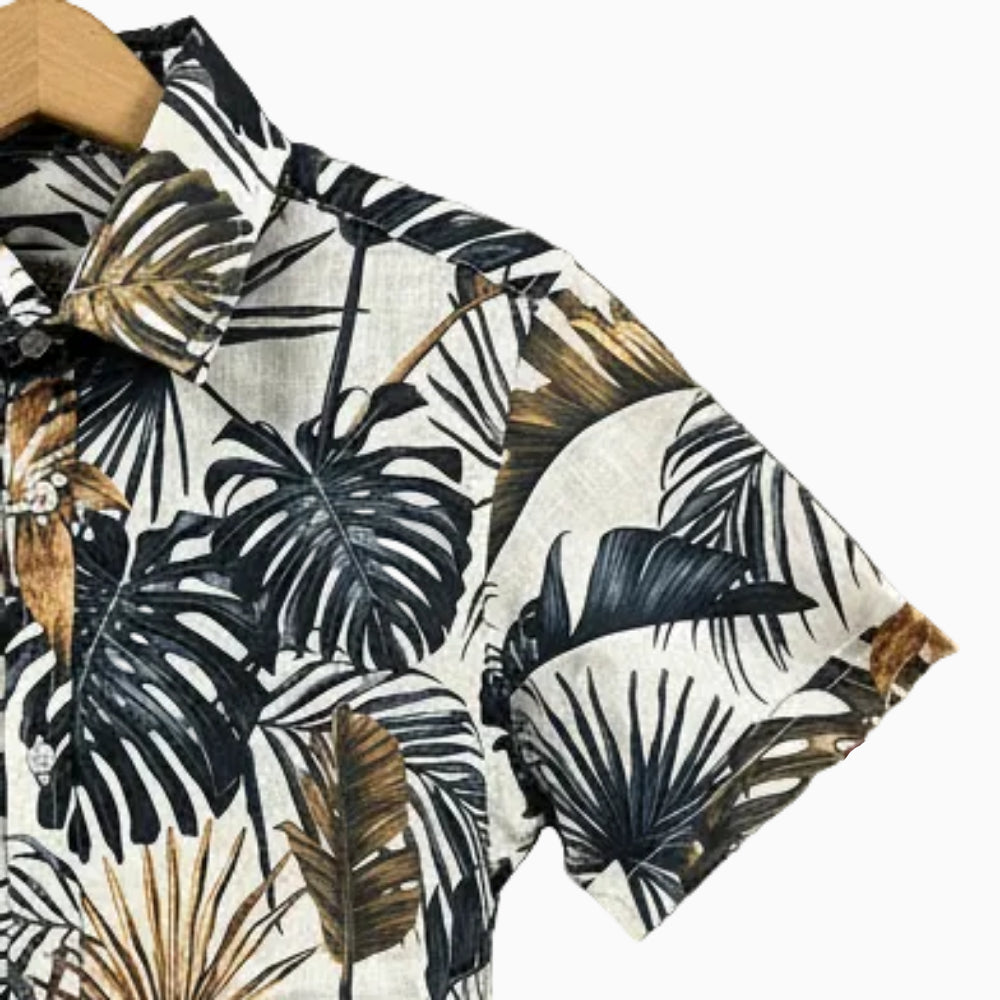 Sp1 camicia manica corta bambino foglie tropicali - Abbigliamento bambini firmato | CDifferent Outlet