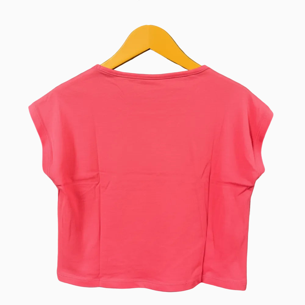 Losan t-shirt corta corallo con scritta paillettes bambina - Abbigliamento bambini firmato | CDifferent Outlet