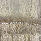 Alice Pi top bambina pizzo e piume panna