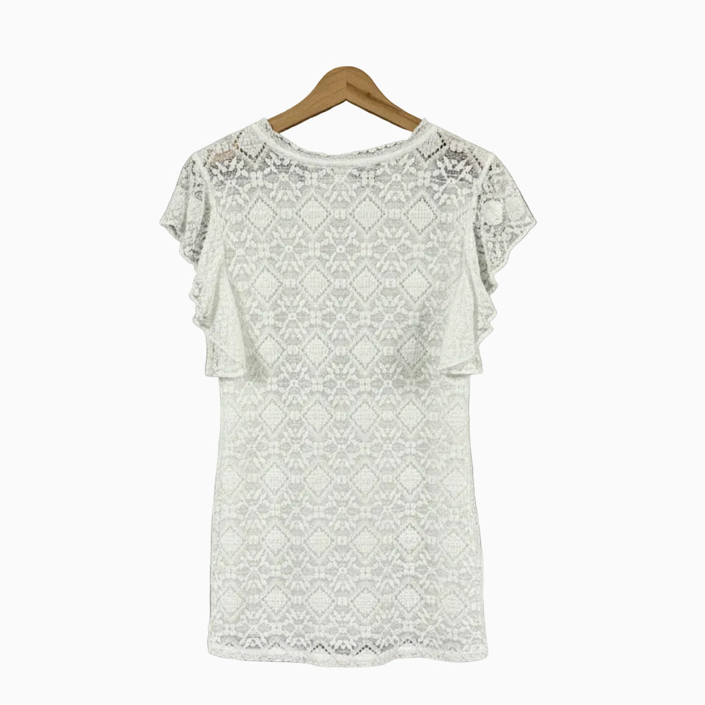 Please maglia manica corta pizzo bambina bianca - Abbigliamento bambini firmato | CDifferent Outlet