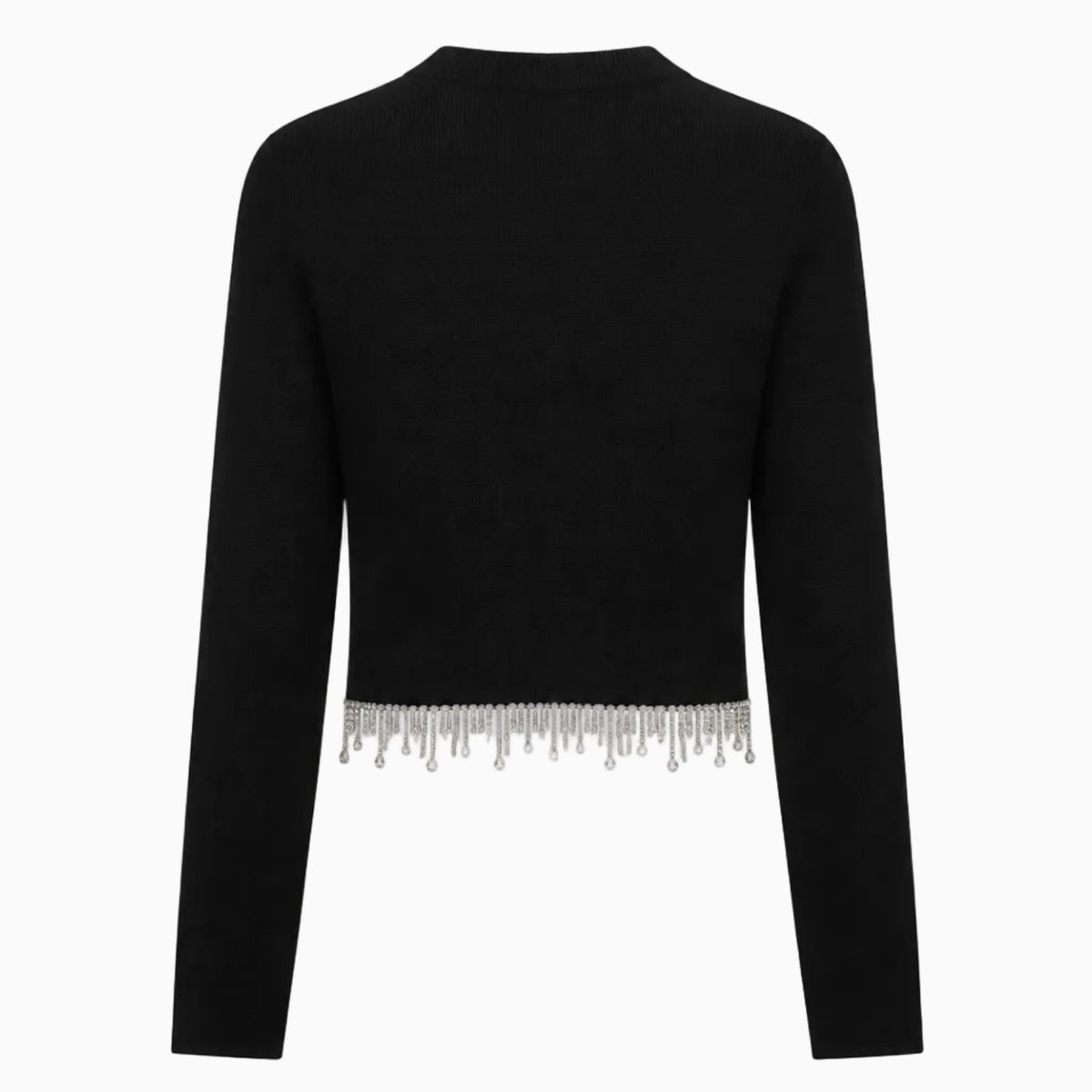 To Be Too maglia nera a collo alto con frange di strass bambina | CDifferent Outlet