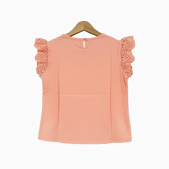 Name It t-shirt manica corta in pizzo sangallo bambina