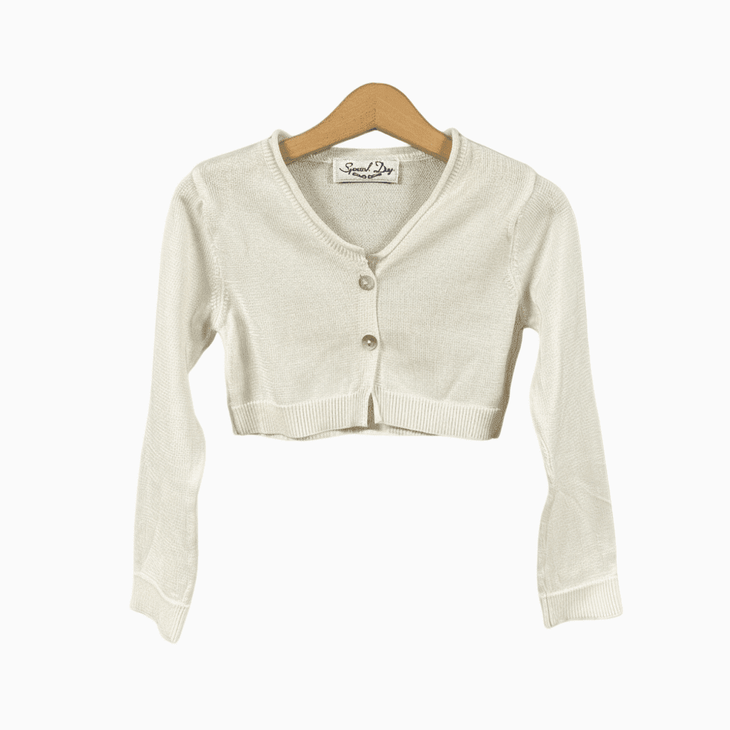 Special Day coprispalle bambina avorio con bottoni perlati - Abbigliamento bambini firmato | CDifferent Outlet