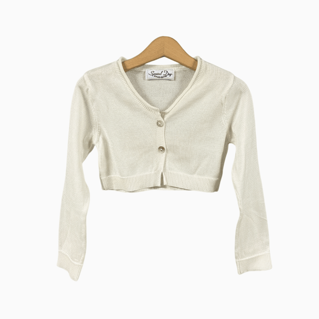 Special Day coprispalle neonata avorio con bottoni perlati