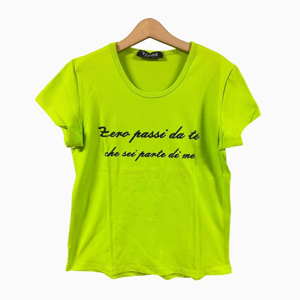 Young Thing t-shirt manica corta bambina verde con dedica - Abbigliamento bambini firmato | CDifferent Outlet
