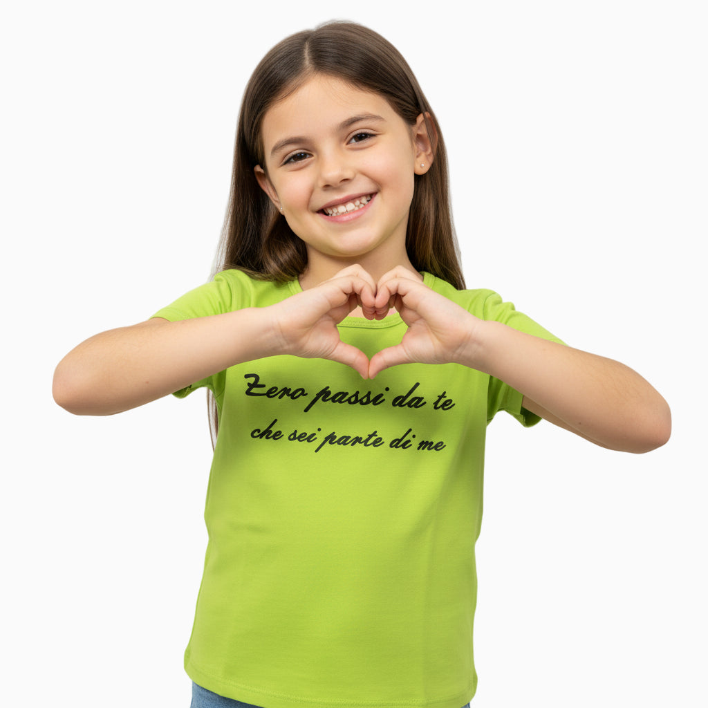 Young Thing t-shirt manica corta bambina verde con dedica
