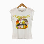 Happiness t-shirt manica corta bambina bianca gipsy