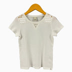 Schotch R’Belle t-shirt panna con inserti in pizzo sangallo bambina - Abbigliamento bambini firmato | CDifferent Outlet