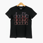 Diadora t-shirt bambina nera multiscritta