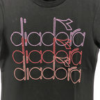 Diadora t-shirt bambina nera multiscritta
