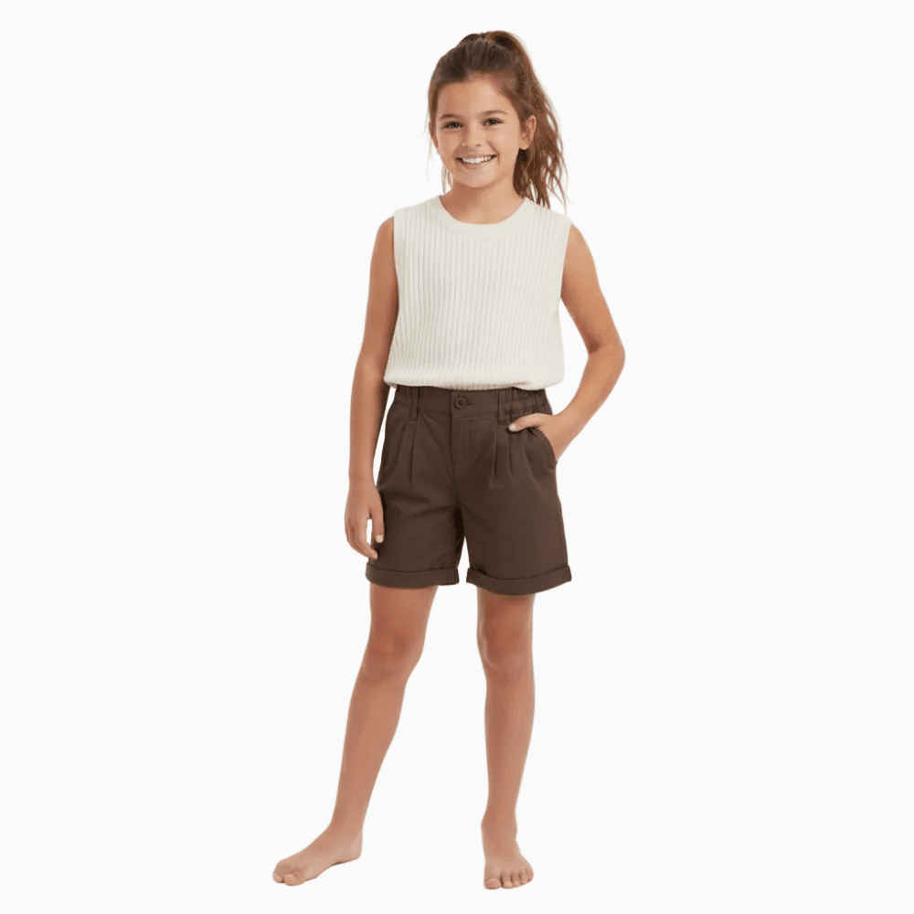 Over-D pantaloncino chino marroni bambina