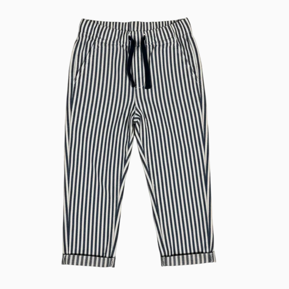 Sarabanda pantalone bianco e blu rigato bambino - Abbigliamento bambini firmato | CDifferent Outlet
