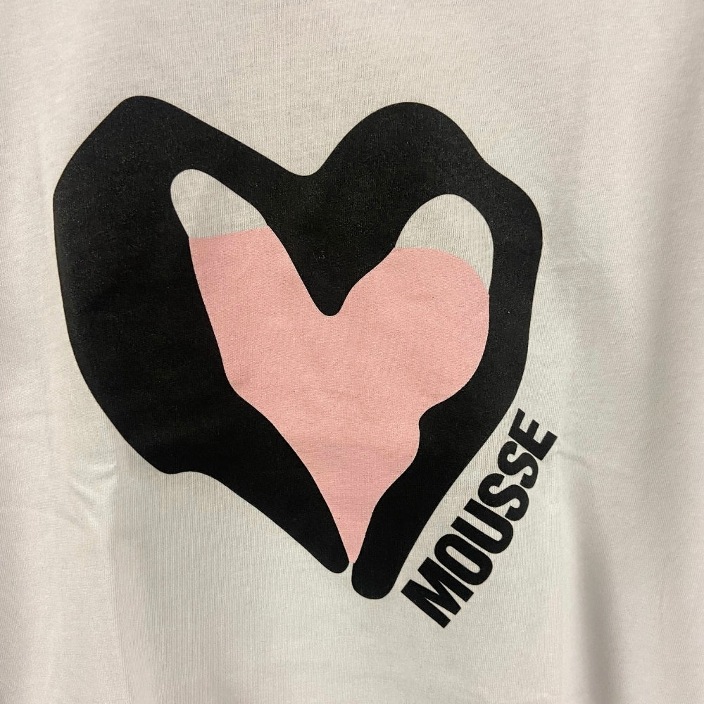 Mousse t-shirt manica corta bambina bianca con cuore