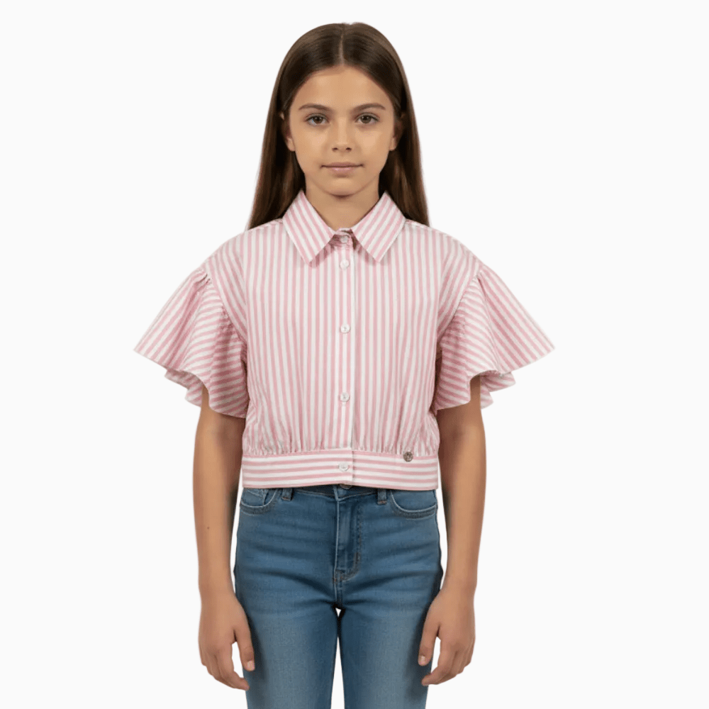 Please camicia bambina rigata rosa - Abbigliamento bambini firmato | CDifferent Outlet