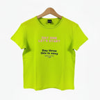 Hangar93 t-shirt manica corta corta bambina verde lime