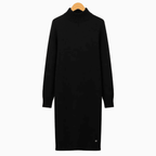 Manila Grace abito lungo in maglia nero con collo alto bambina | CDifferent Outlet