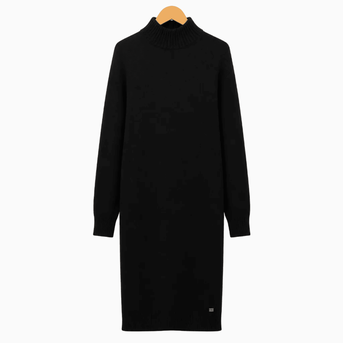 Manila Grace abito lungo in maglia nero con collo alto bambina | CDifferent Outlet
