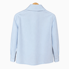 Retro camicia bambina celeste cuciture pulite e bottoni