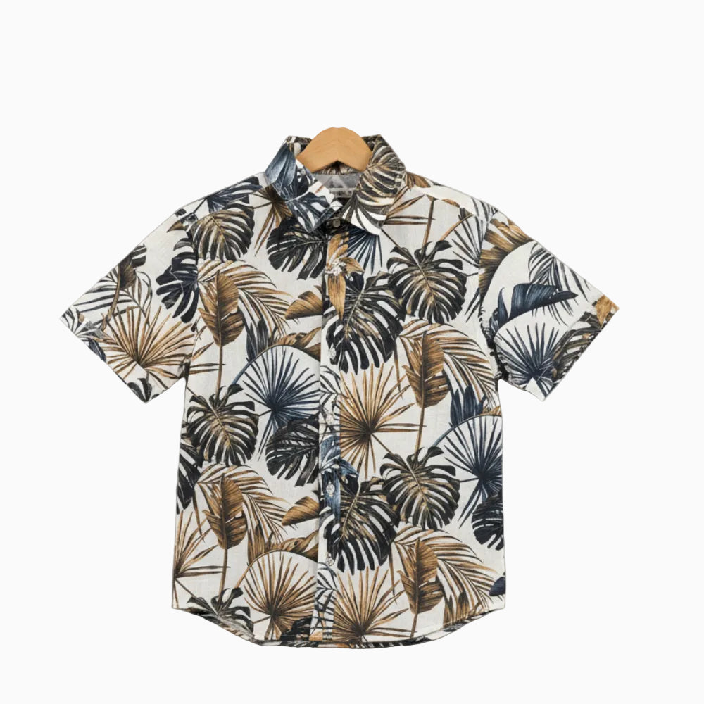 Sp1 camicia manica corta bambino foglie tropicali - Abbigliamento bambini firmato | CDifferent Outlet