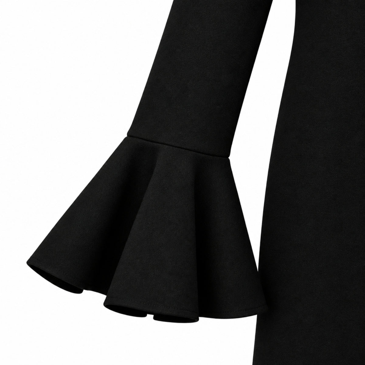 Dixie abito nero con colletto e maniche a campana bambina | CDifferent Outlet
