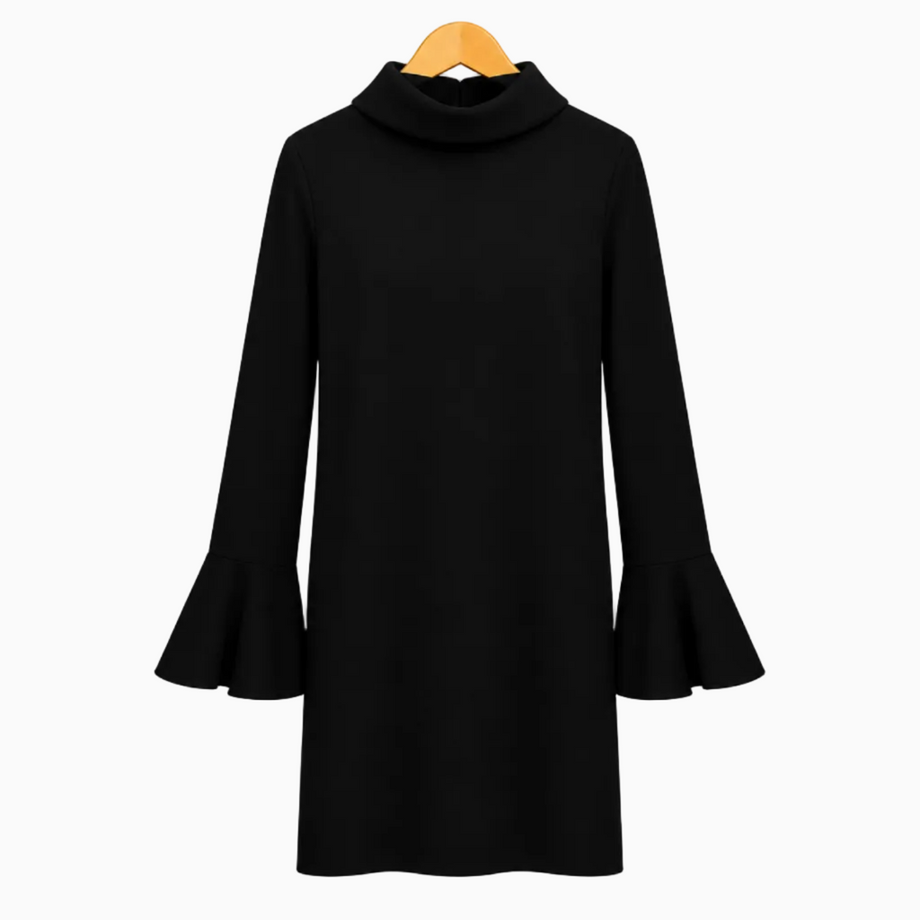 Dixie abito nero con colletto e maniche a campana bambina | CDifferent Outlet
