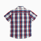 Mayoral camicia manica corta bambino a quadri blu e rossa - Abbigliamento bambini firmato | CDifferent Outlet