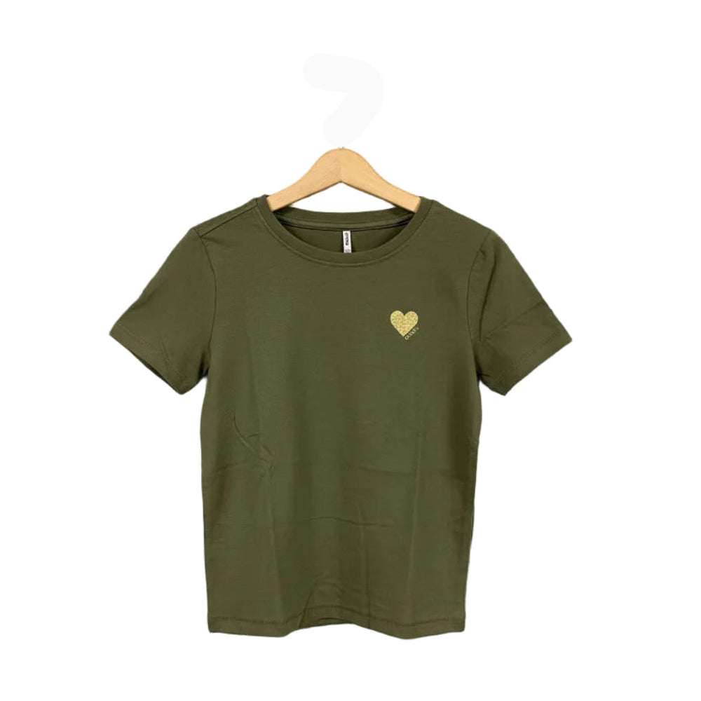 Only t-shirt mezza manica bambina cuore glitter