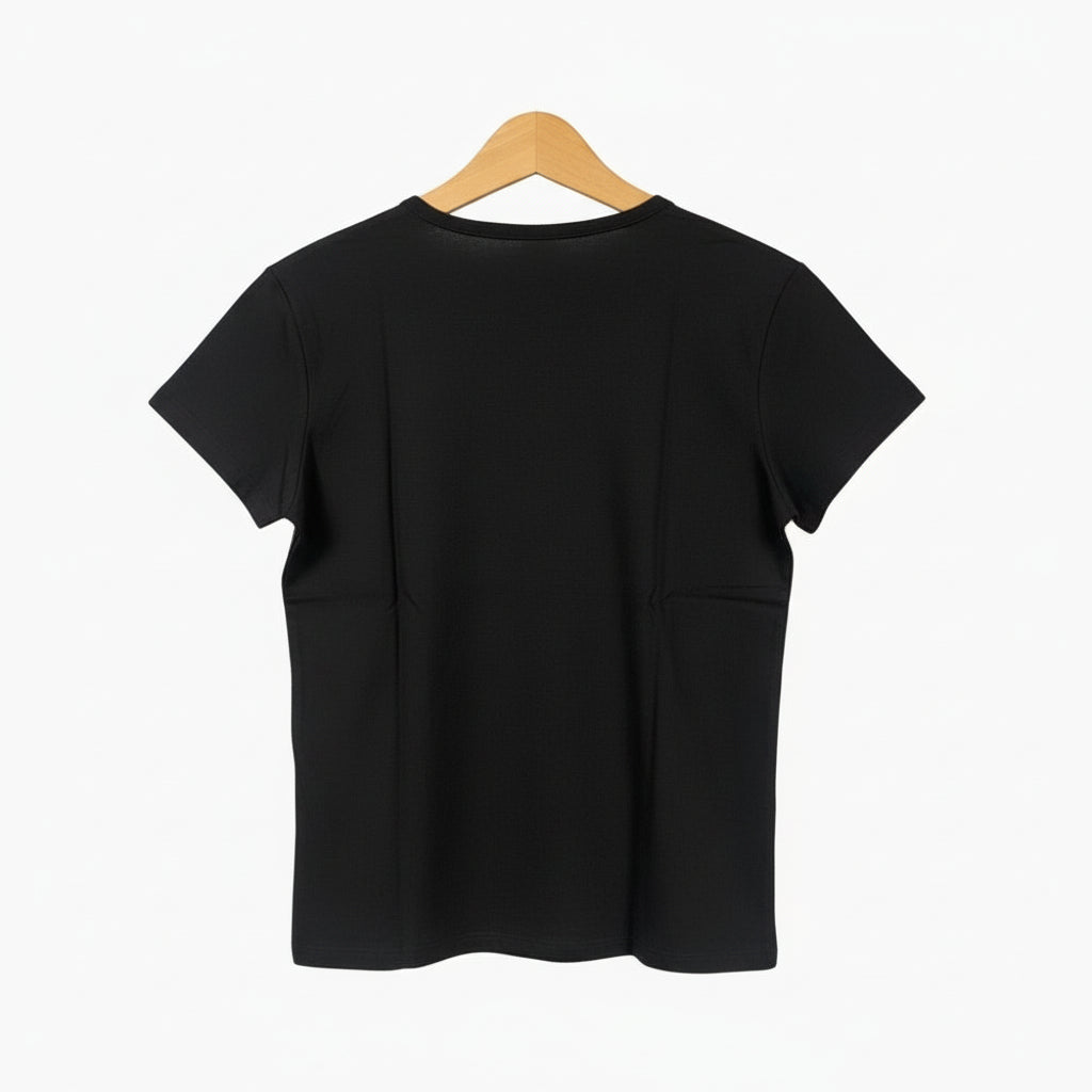 Hangar93 t-shirt manica corta bambina nera con strass - Abbigliamento bambini firmato | CDifferent Outlet
