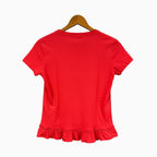 Name It t-shirt rosso con fondo a volant bambina - Abbigliamento bambini firmato | CDifferent Outlet