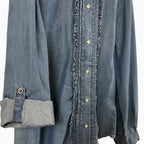 Mayoral camicia in denim bambina blu con ruches - Abbigliamento bambini firmato | CDifferent Outlet