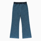 Vista posteriore pantaloni glitterati bambini Alice Pi grigio blu con vita elastica