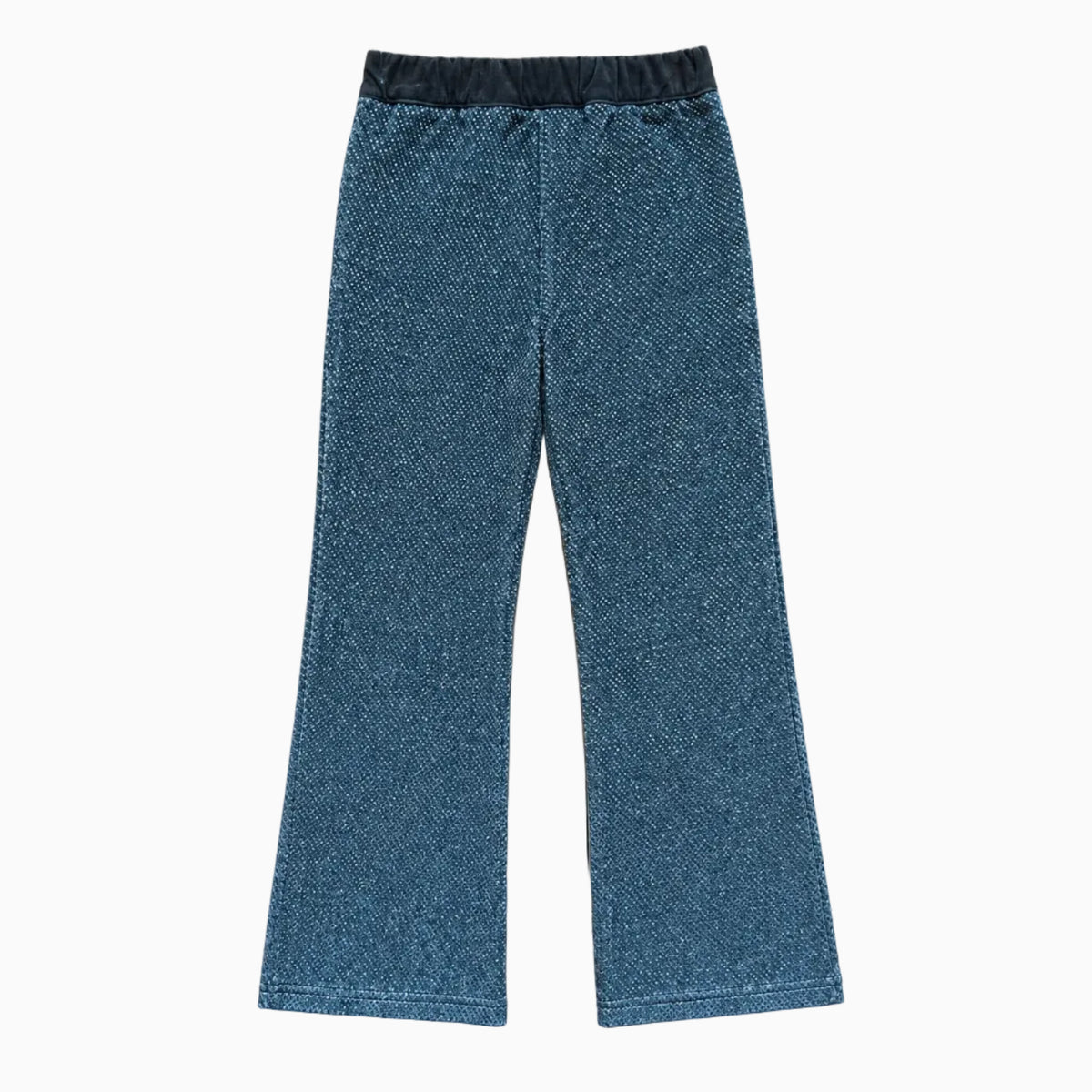 Vista posteriore pantaloni glitterati bambini Alice Pi grigio blu con vita elastica